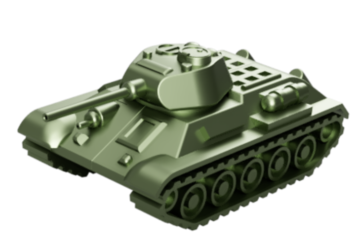 T-34 Tank Articulated Model 1:50 3D Print 246199