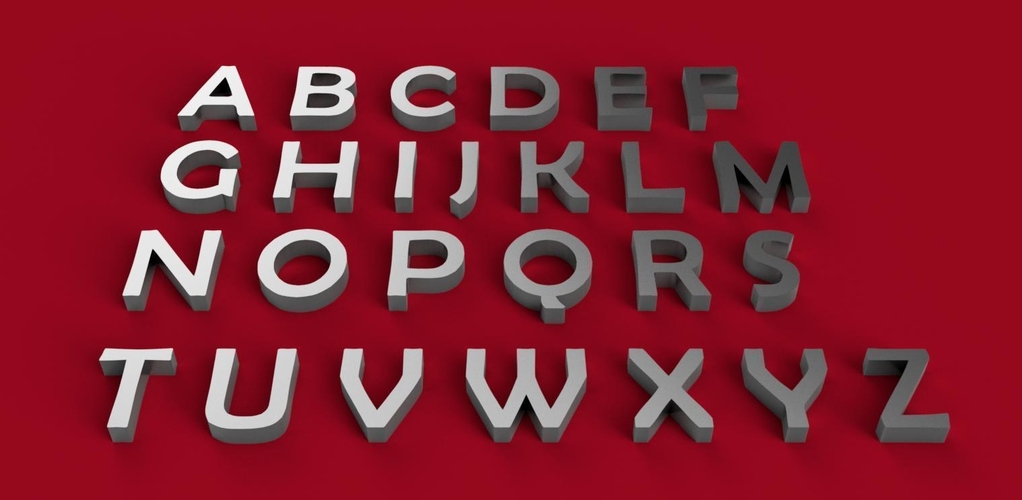 BERLIN SANS font uppercase 3D letters STL file