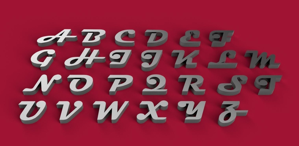 MAGNETO font uppercase 3D letters STL file