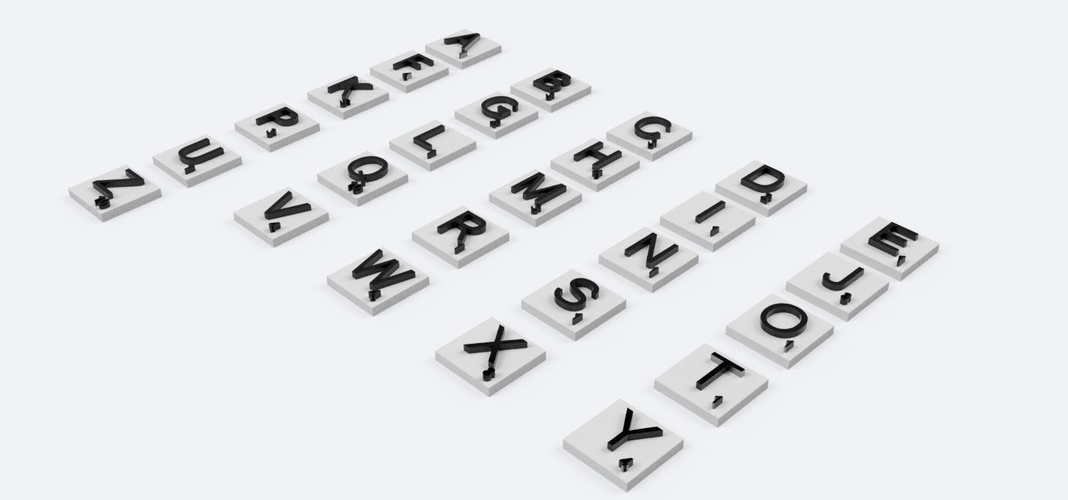 SCRABBLE 3D Letters for English version board game stl file