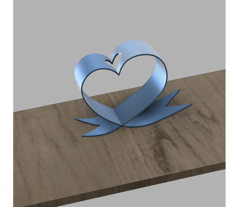 DESKTOP HEART RIBBON FLOWER HOLDER