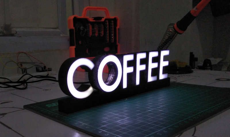 TEXT LED COFFEE
