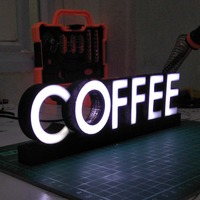 Small TEXT LED COFFEE 3D Printing 246595