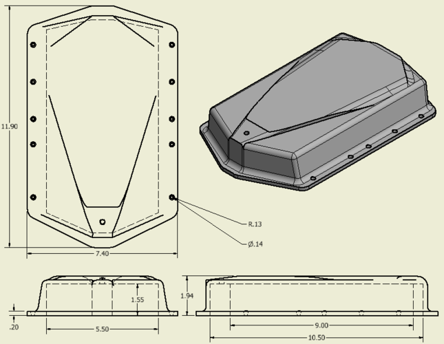 12s2p Battery Enclosure (Electric Long board/Skateboard) 3D Print 246633
