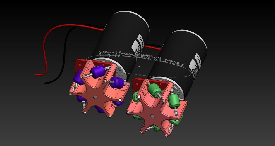 100mm x 50mm  Mecanum Wheel Kit 3D Print 246718