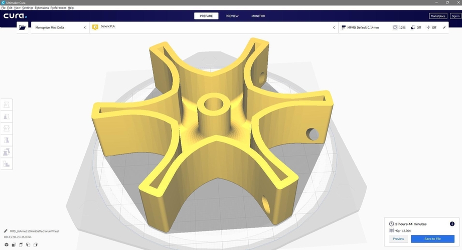 100mm x 50mm  Mecanum Wheel Kit 3D Print 246722