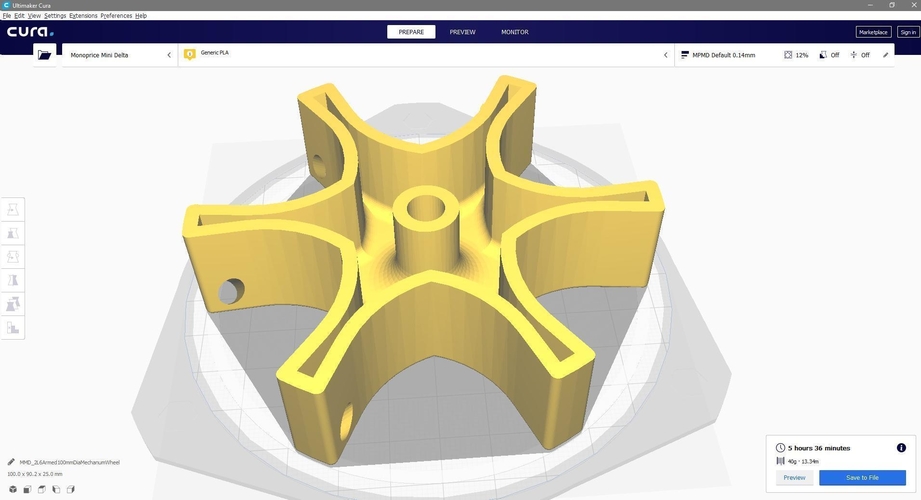 100mm x 50mm  Mecanum Wheel Kit 3D Print 246723