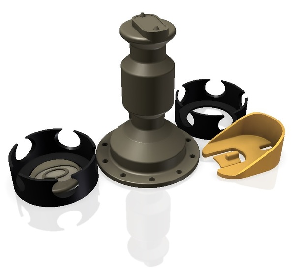 Low friction spool holder for glass marbles, for screws 