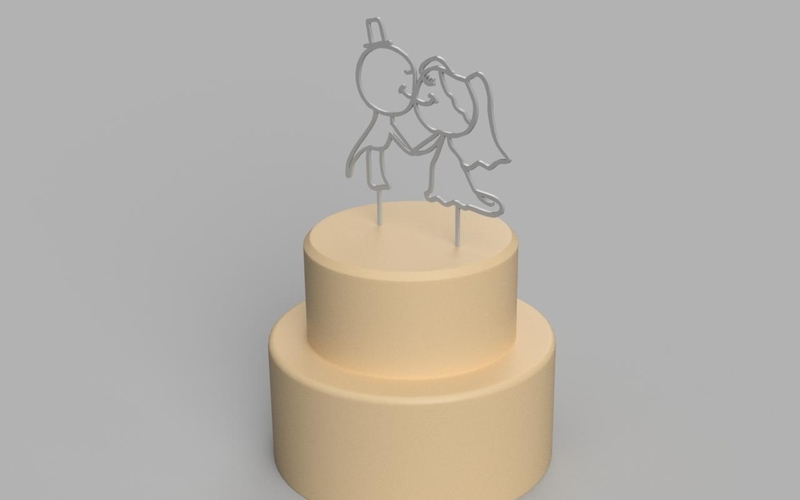3D Printed Wedding topper for a cake by eMBe85 Pinshape