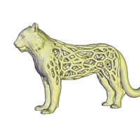 Small tiger voronoi stytle 3D Printing 247307
