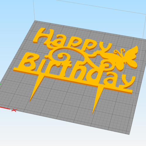 Birthday cake topper  set of 3  3D Print 247375