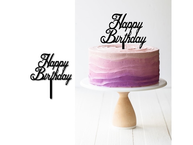 Birthday cake topper  set of 3  3D Print 247376