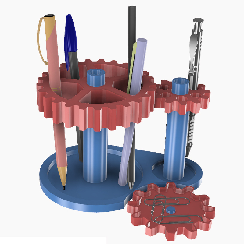 Movable Gears Pens and tools holder 