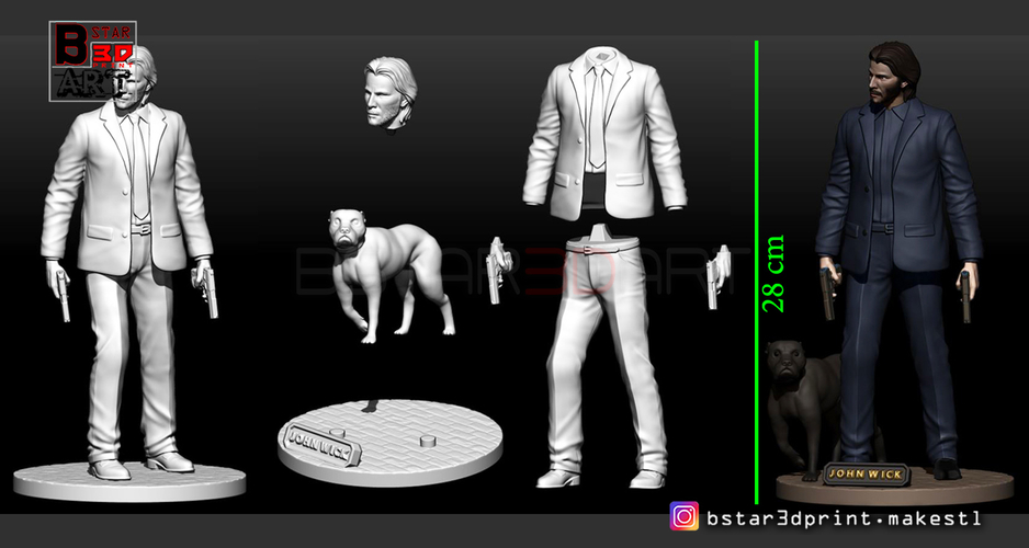 Keanu Reeves - John Wick 3d print 3D Print 247496