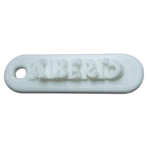 ALBERTO Personalized keychain embossed letters 3D Print 247540