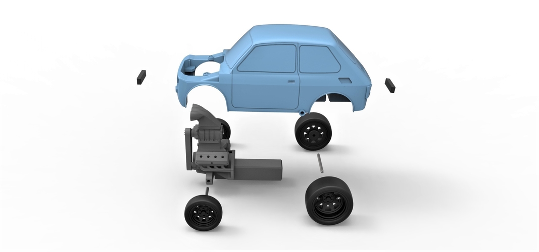 Crazy Fiat 126p Scale 1:24 3D Print 247630