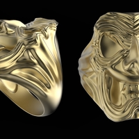 Small Onryo Mask Ring 3D Printing 247655