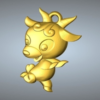 Small QD type  Zodiac pendant 8 Sheep 3D Printing 248309