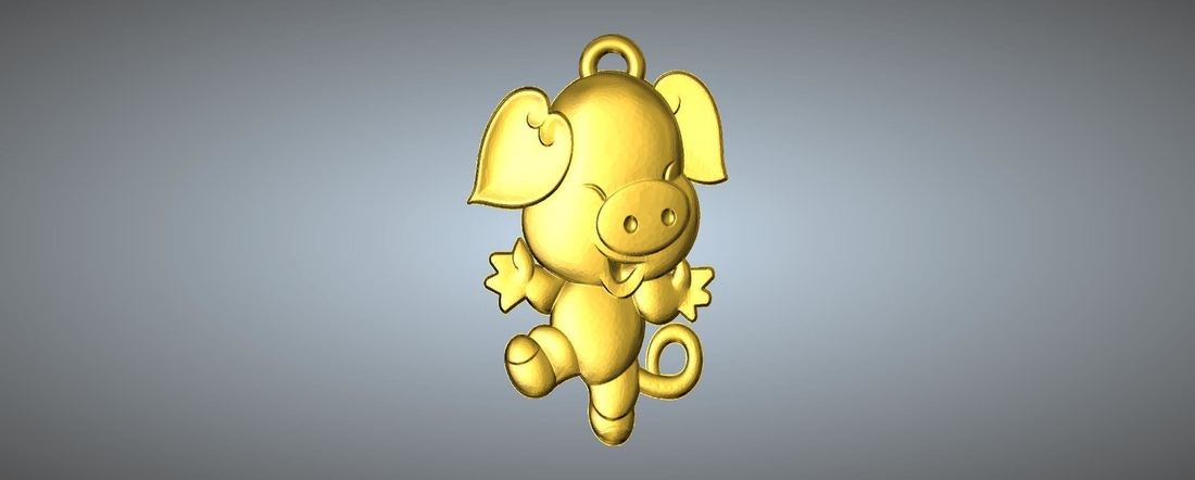 QD type  Zodiac pendant 12 Pig 3D Print 248313