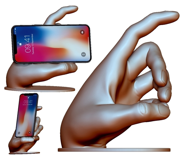 Phone holder stand mount 3Dprintable model for any smartphon