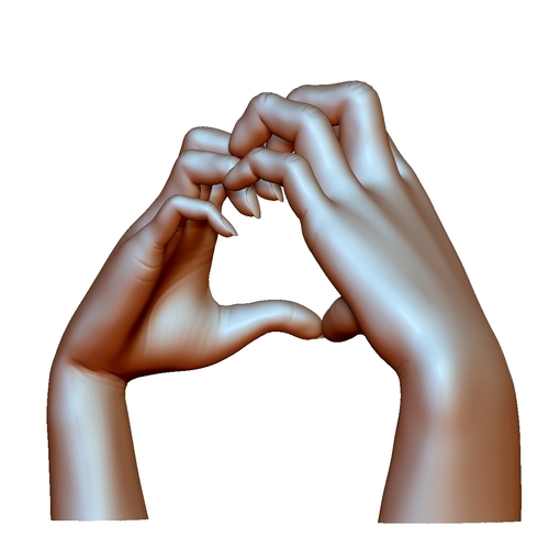 Heart sign hands couple in love 3D Print 248567