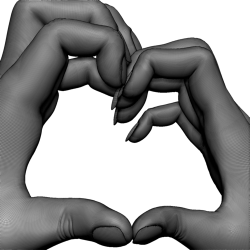 Heart sign hands couple in love 3D Print 248571