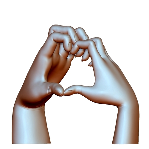 Heart sign hands couple in love 3D Print 248573