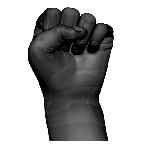 Fist hand gesture male knuckle 3D Print 248600