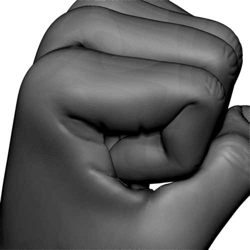 Fist hand gesture male knuckle 3D Print 248602