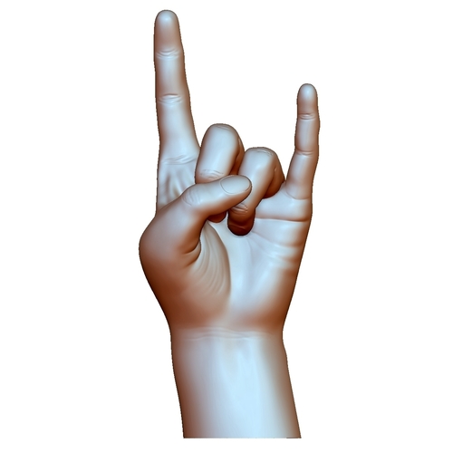 Hard rock hand gesture male 3D Print 248603