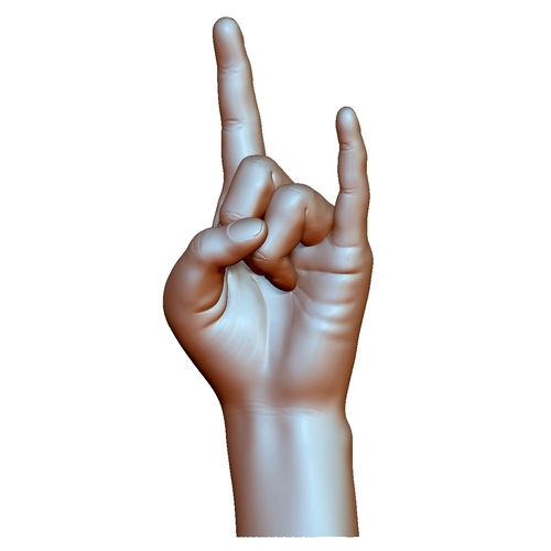 Hard rock hand gesture male 3D Print 248604