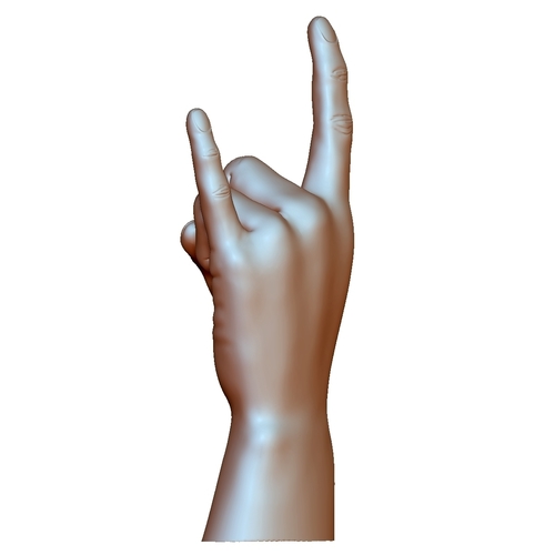 Hard rock hand gesture male 3D Print 248607