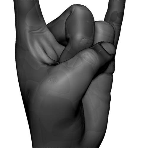 Hard rock hand gesture male 3D Print 248613