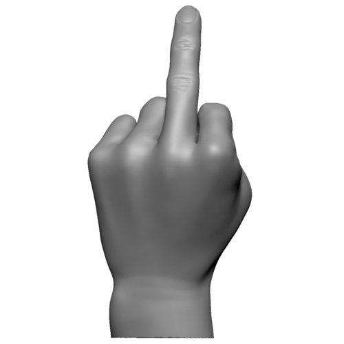 Fuck sign hand male middle finger 3D Print 248625