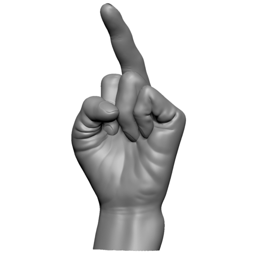 Fuck sign hand male middle finger 3D Print 248627