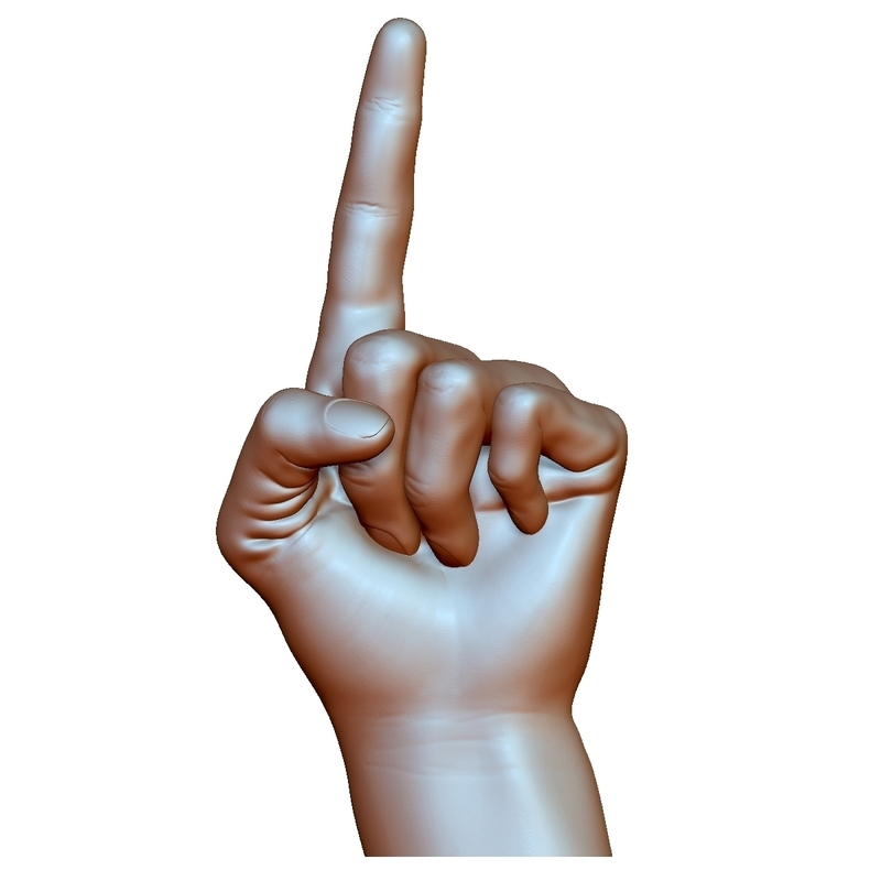 Pointing hand point gesture male - Pinshape