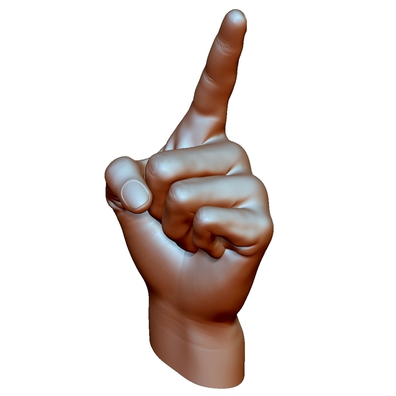 Pointing hand point gesture male - Pinshape