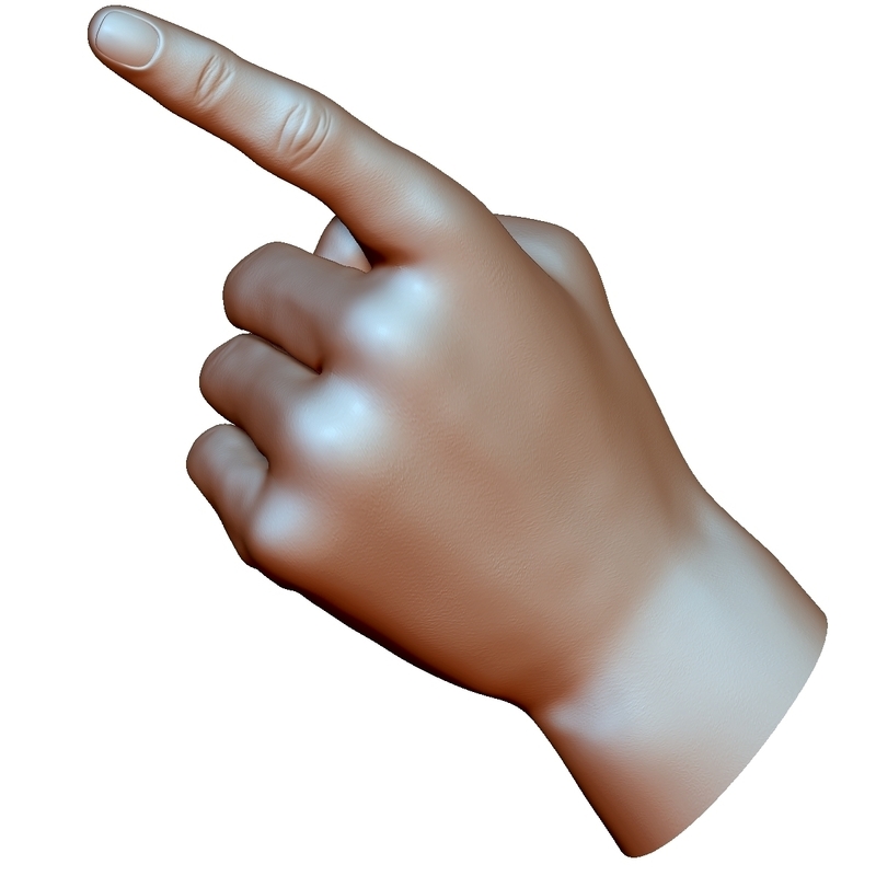 Pointing hand point gesture male - Pinshape
