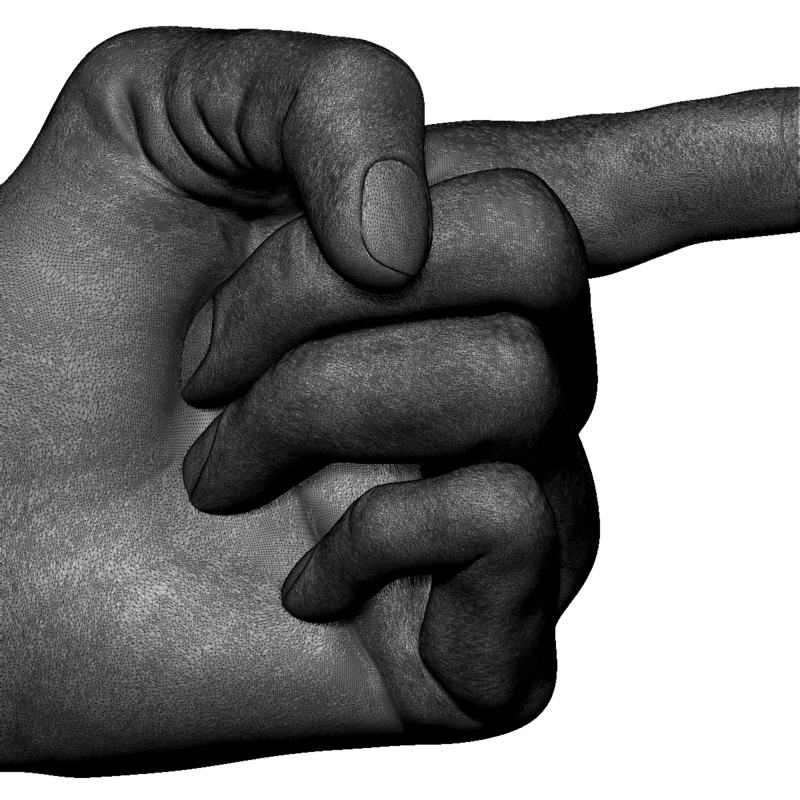 Pointing hand point gesture male - Pinshape