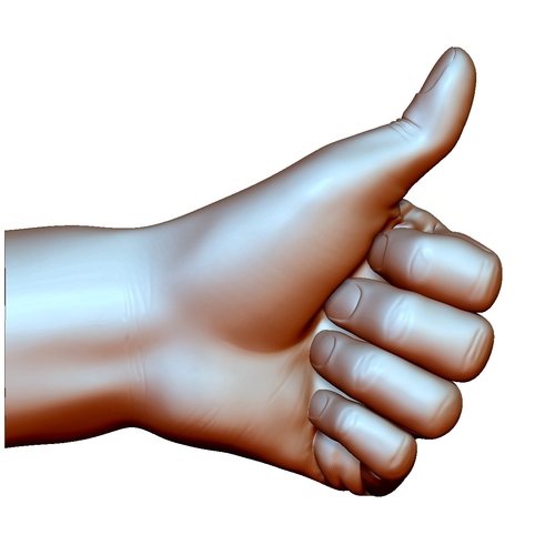 Thumb up hand sign gesture male 3D Print 248655