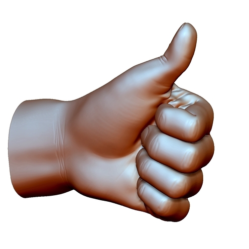 3D Printed Thumb up hand sign gesture male by voronzov