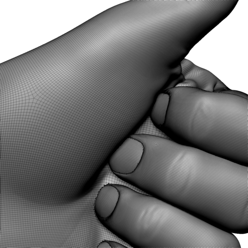 Thumb up hand sign gesture male 3D Print 248662