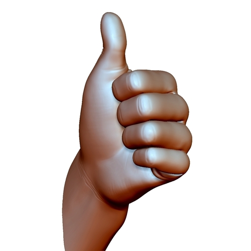 Thumb up hand sign gesture male 3D Print 248664