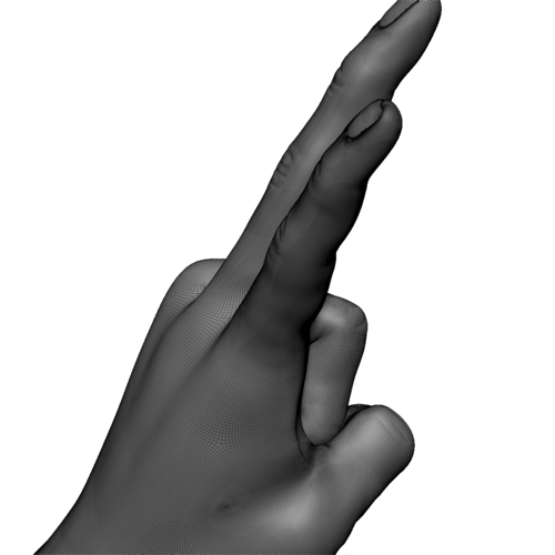 Victory sign hand male 3D Print 248670