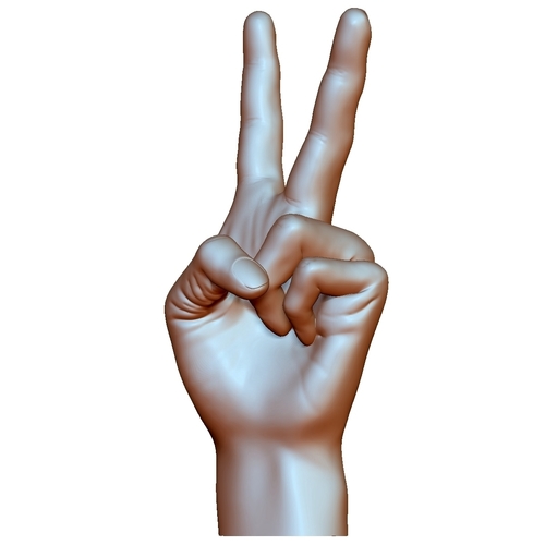 Victory sign hand male 3D Print 248672