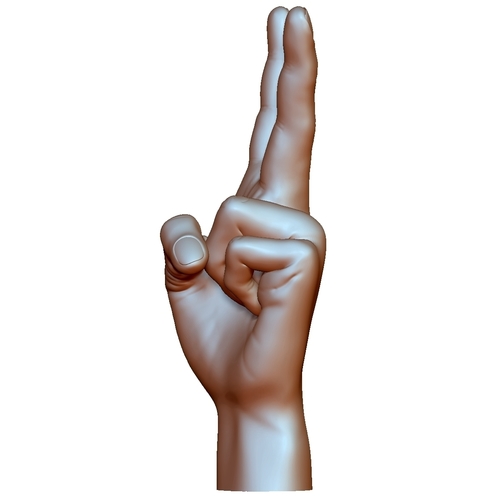 Victory sign hand male 3D Print 248673