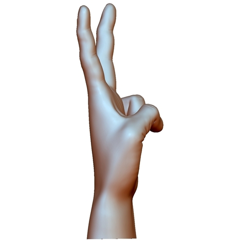 Victory sign hand male 3D Print 248676