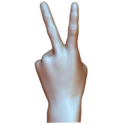 Victory sign hand male 3D Print 248679