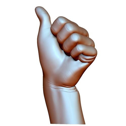 Thumb up sign hand gesture male bended 3D Print 248690