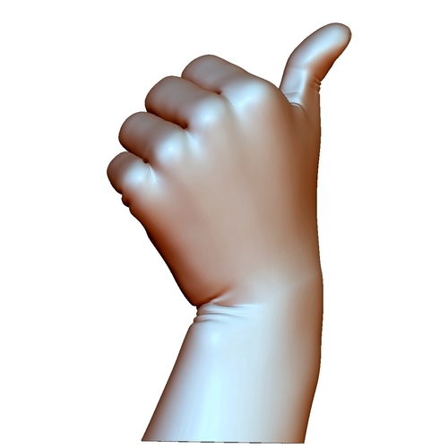 Thumb up sign hand gesture male bended 3D Print 248692